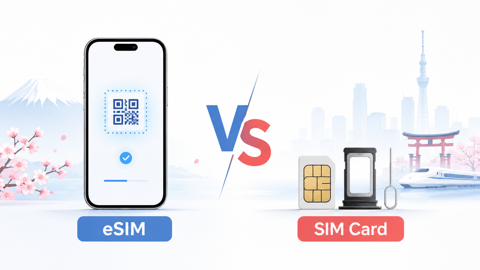 Japan eSIM and physical SIM card comparison